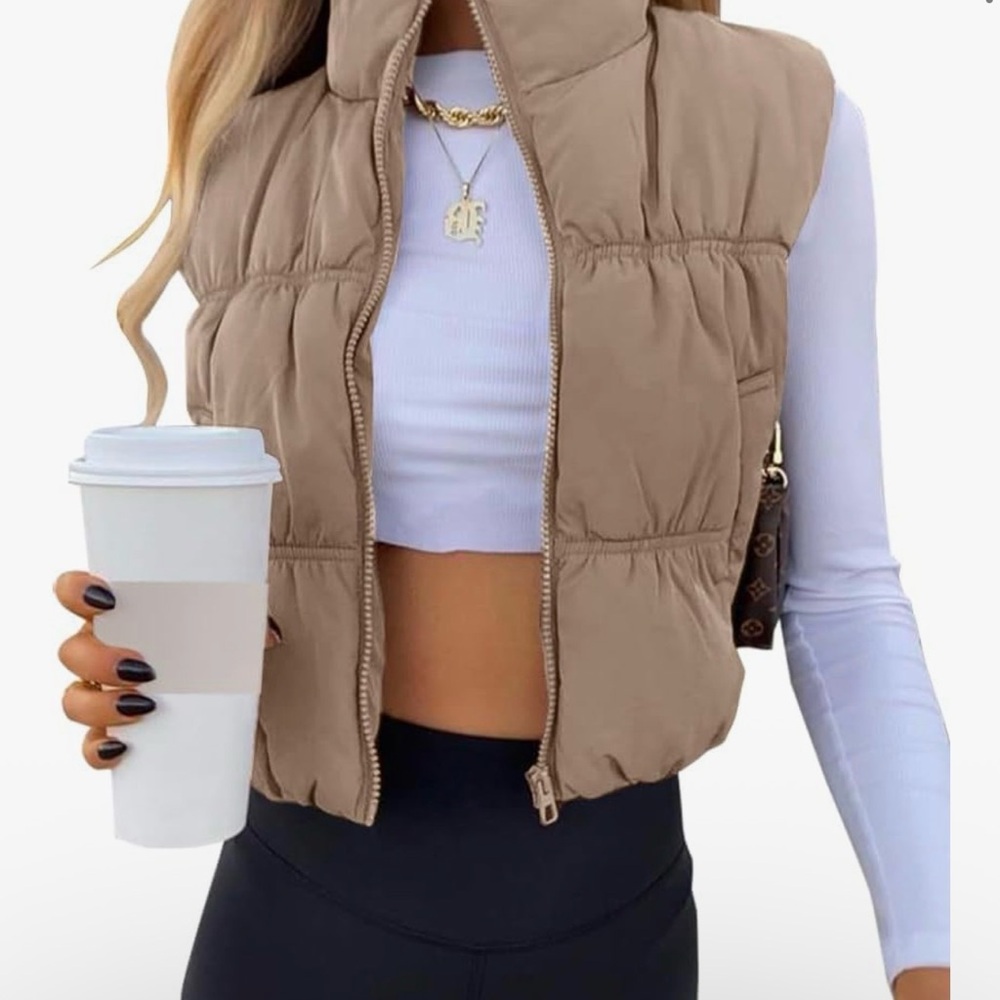 Tan Puffer Vest